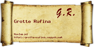 Grotte Rufina névjegykártya